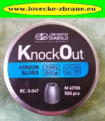 Obrázek pro Diabolo JSB Knock Out airgun slugs 4,51mm -0,650g s dutinkou