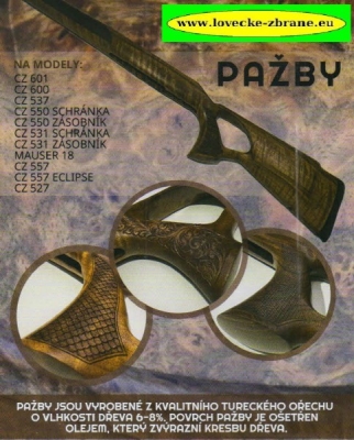 Obrázek pro Dřevěná pažba na kulovnice mod. ZKK 600, 601, CZ 550, 537, 557, atd. Mauser 18