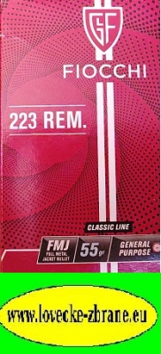 Obrázek pro Náboj 223 Rem.Fiocchi FMJ 3,6g/55gr-3,6g.mosazné-balení 50 kusů