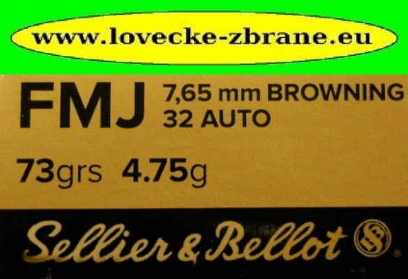 Obrázek pro Náboj 7,65 Browning S&B 4,75g FMJ