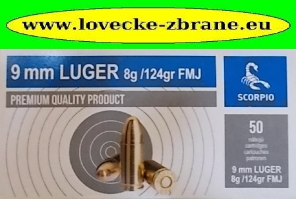 Obrázek pro Náboj 9mm Luger STV 8g FMJ