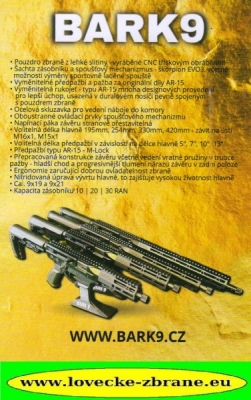 Obrázek pro Pistole samonabíjecí  Bark 9-9mm Luger-cena dle provedení