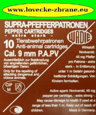 Obrázek pro Plynový náboj 9 mm pepřový45mg-pistolový