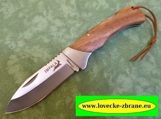 Obrázek pro Zavírací nůž-Impala-čepel s pojistkou, dřevěná střenka, celková délka: 20,7 cm